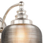Luminosity Designs - Polished Nickel Sledmere Double Wall Light, Switched, 2 x E27, Glass Shade - Luminosity Designs Ltd