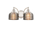 Luminosity Designs - Polished Nickel Sledmere Double Wall Light, Switched, 2 x E27, Glass Shade - Luminosity Designs Ltd