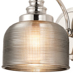 Luminosity Designs - Polished Nickel Sledmere Single Wall Light, Switched, 1 x E27, Glass Shade - Luminosity Designs Ltd