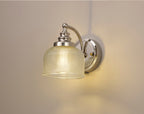 Luminosity Designs - Polished Nickel Sledmere Single Wall Light, Switched, 1 x E27, Glass Shade - Luminosity Designs Ltd