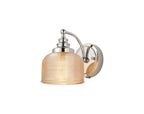 Luminosity Designs - Polished Nickel Sledmere Single Wall Light, Switched, 1 x E27, Glass Shade - Luminosity Designs Ltd