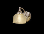 Luminosity Designs - Polished Nickel Sledmere Single Wall Light, Switched, 1 x E27, Glass Shade - Luminosity Designs Ltd