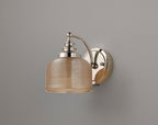 Luminosity Designs - Polished Nickel Sledmere Single Wall Light, Switched, 1 x E27, Glass Shade - Luminosity Designs Ltd