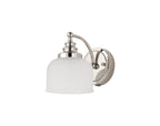 Luminosity Designs - Polished Nickel Sledmere Single Wall Light, Switched, 1 x E27, Glass Shade - Luminosity Designs Ltd