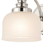 Luminosity Designs - Polished Nickel Sledmere Single Wall Light, Switched, 1 x E27, Glass Shade - Luminosity Designs Ltd