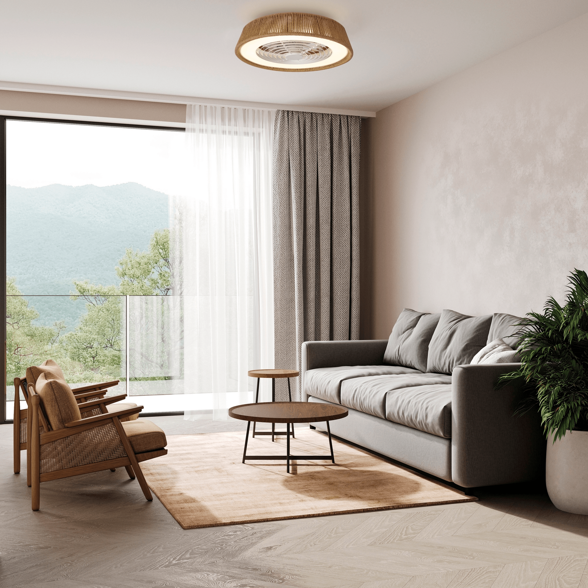 Mantra - Polynesia Mini LED Dimmable Ceiling Light With Built - In Fan - Remote Control - Luminosity Designs Ltd