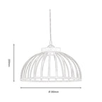 Pori Large Non Electric Pendant Shade in Matt Black Metalwork With Wood Effect Detailing (Oaks 6802) - Luminosity Designs Ltd