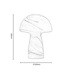 Portabello Table Lamp With Marbled Glass and Mushroom Shape, 1x E14, 2 Colours (Oaks TL 2105) - Luminosity Designs Ltd