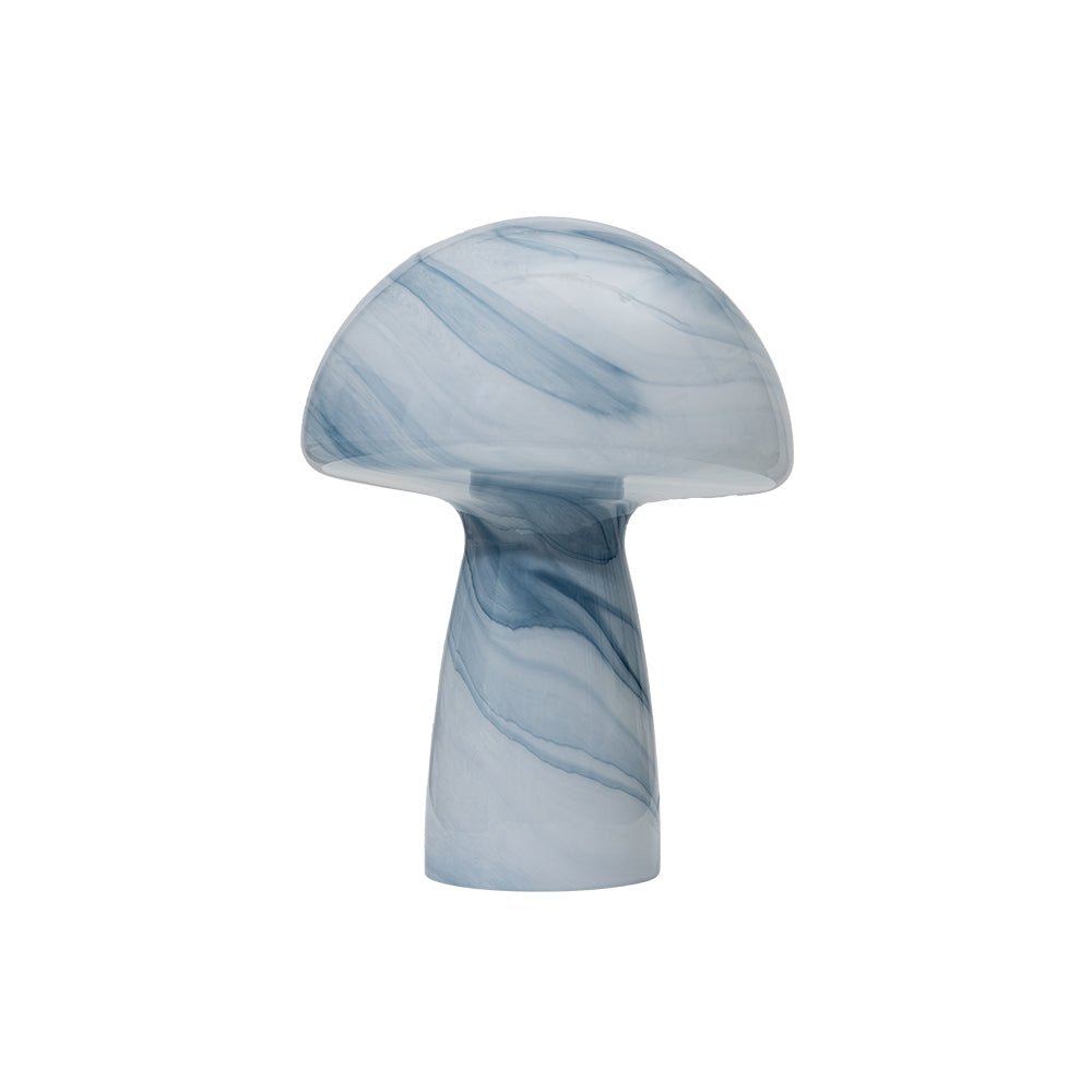 Portabello Table Lamp With Marbled Glass and Mushroom Shape, 1x E14, 2 Colours (Oaks TL 2105) - Luminosity Designs Ltd