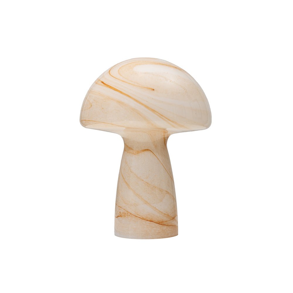 Portabello Table Lamp With Marbled Glass and Mushroom Shape, 1x E14, 2 Colours (Oaks TL 2105) - Luminosity Designs Ltd