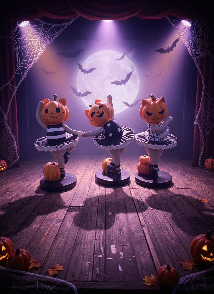 Luminosity Designs - Pumpkin Kitty Ballerinas Ornament - Luminosity Designs Ltd