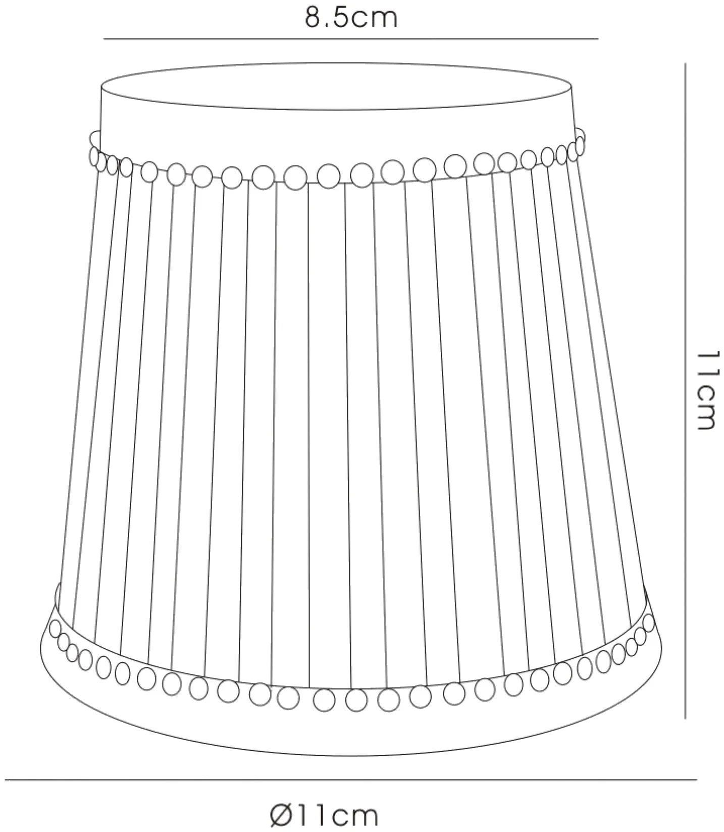 Diyas - Rada Clip - On Pleated Fabric Shade With Crystal Embellishments (Diyas ILS10641 / ILS10645) - Luminosity Designs Ltd