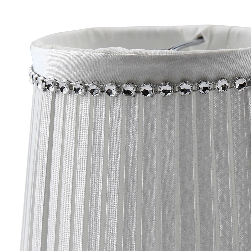 Diyas - Rada Clip - On Pleated Fabric Shade With Crystal Embellishments (Diyas ILS10641 / ILS10645) - Luminosity Designs Ltd