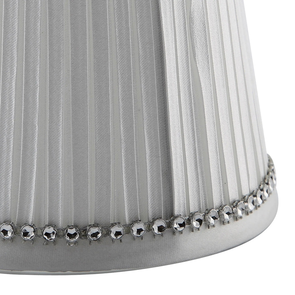Diyas - Rada Clip - On Pleated Fabric Shade With Crystal Embellishments (Diyas ILS10641 / ILS10645) - Luminosity Designs Ltd