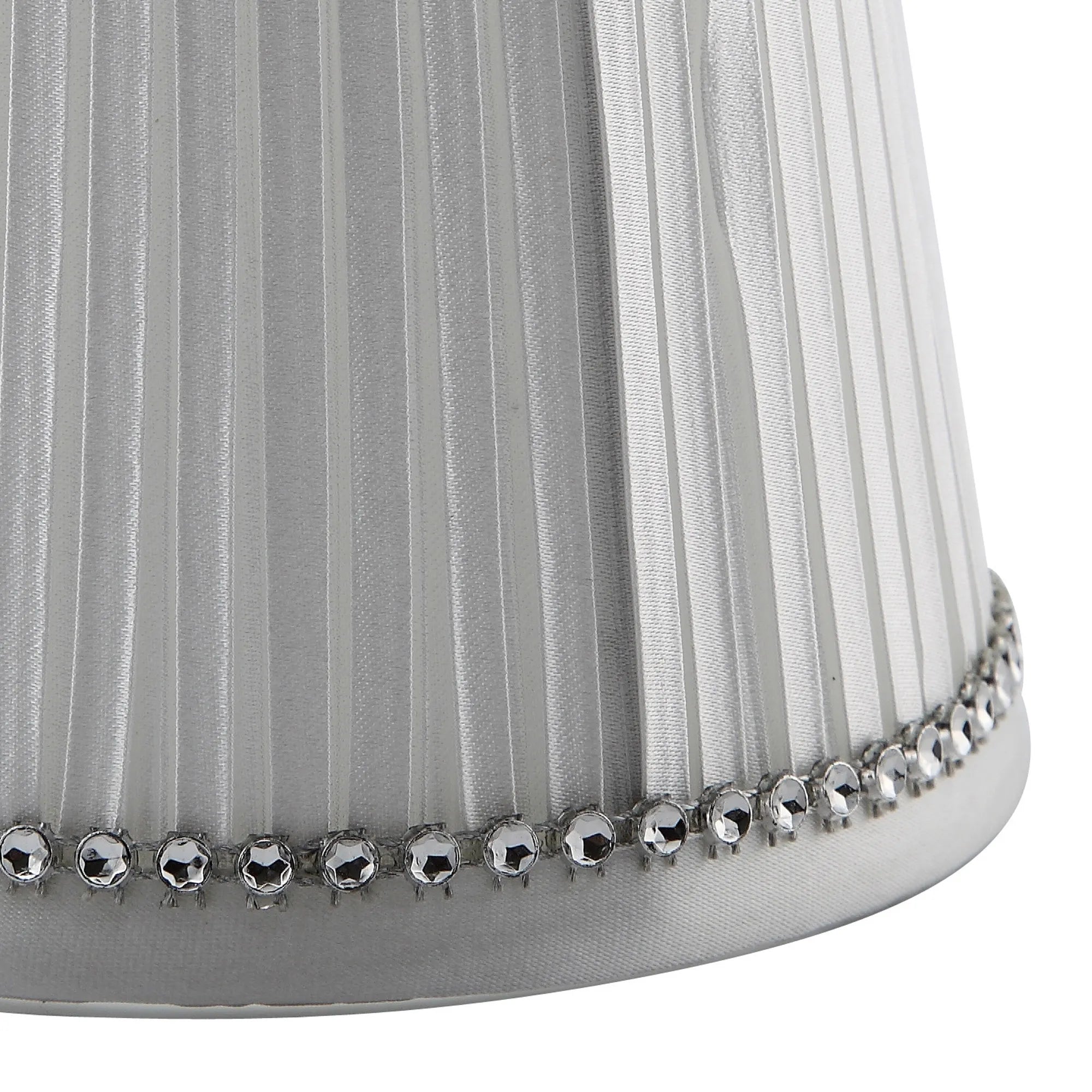Diyas - Rada Clip - On Pleated Fabric Shade With Crystal Embellishments (Diyas ILS10641 / ILS10645) - Luminosity Designs Ltd