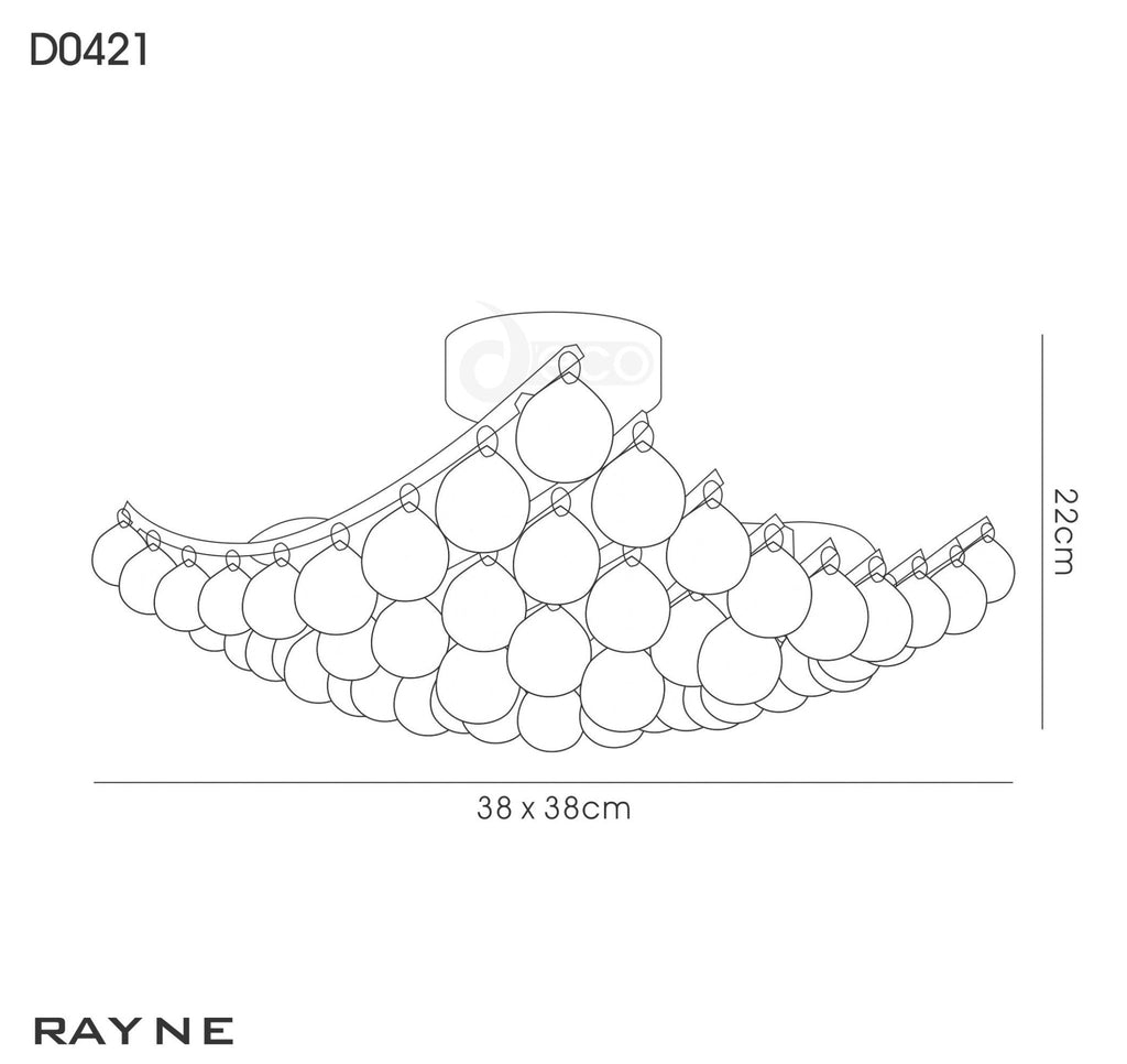 Deco - Rayne Flush Square Square Ceiling Lamp With Acrylic Spheres - Luminosity Designs Ltd