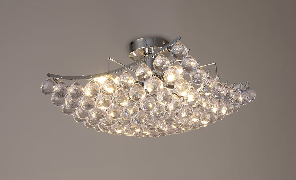 Deco - Rayne Flush Square Square Ceiling Lamp With Acrylic Spheres - Luminosity Designs Ltd