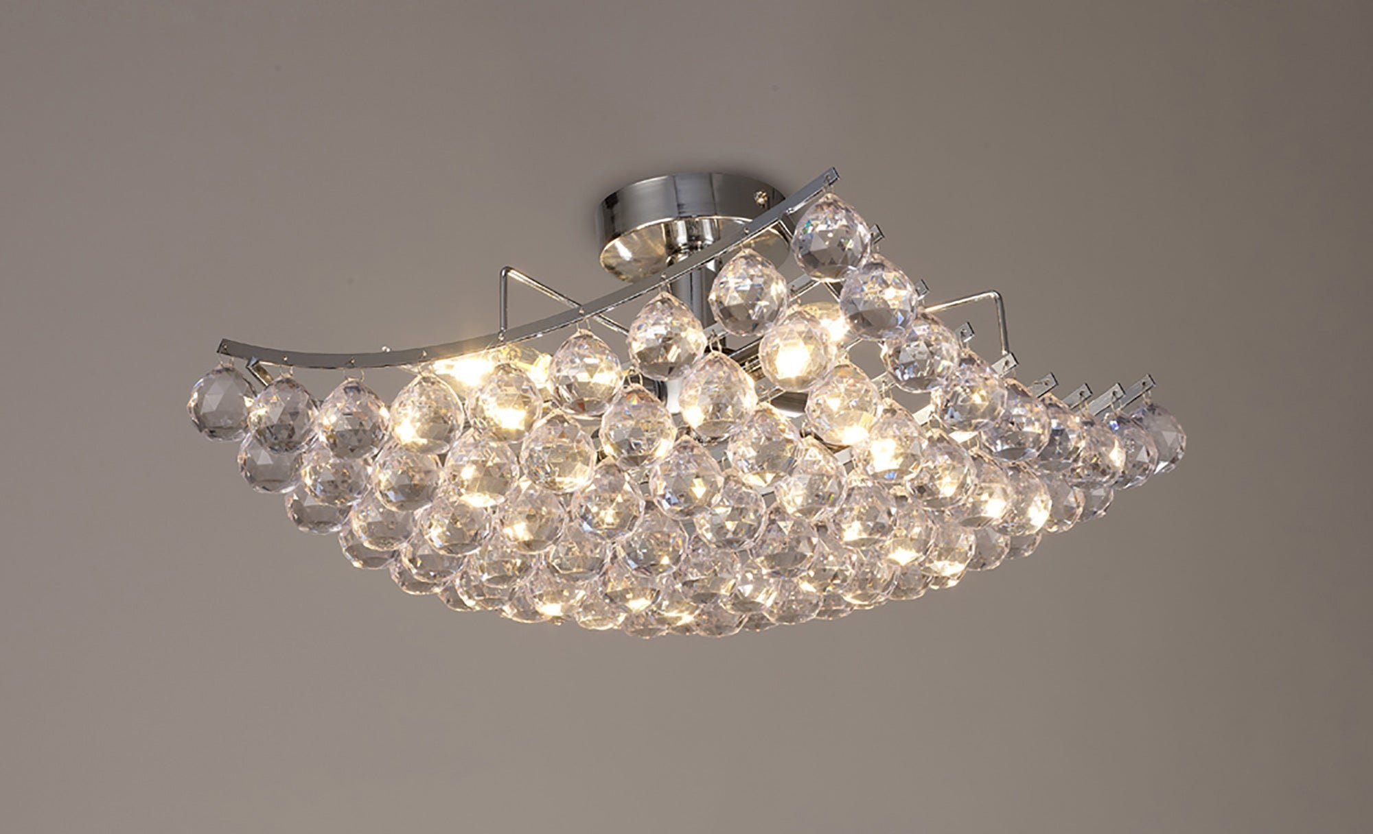 Deco - Rayne Flush Square Square Ceiling Lamp With Acrylic Spheres - Luminosity Designs Ltd