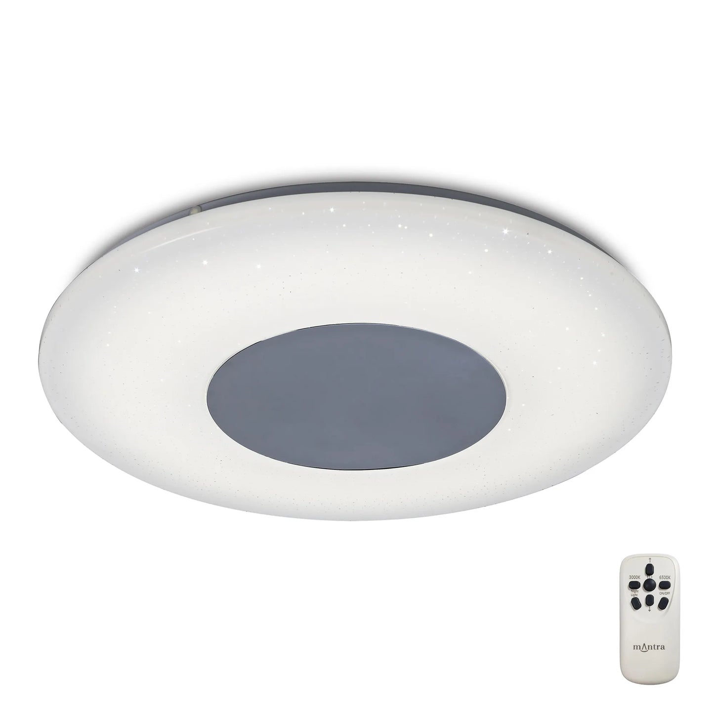 Reef 55cm 60W Tuneable White 3000K-6500K, 4200lm, Dimmable Flush Fitting With Remote Control