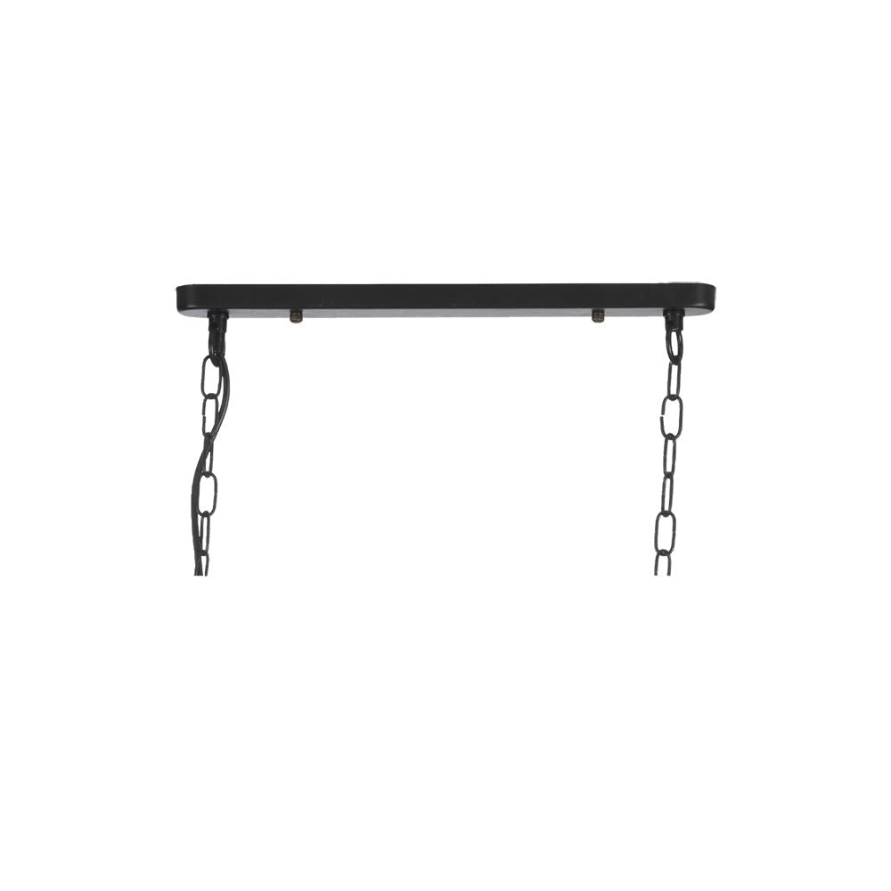 Oaks Lighting - Riga 4 Light Bar Pendant with Metal Framework and Clear Glass Panels - Luminosity Designs Ltd