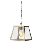 Oaks Lighting - Riga Pendant with Metal Framework and Clear Glass Panels - Luminosity Designs Ltd