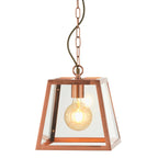 Oaks Lighting - Riga Single Pendant Lantern in Copper with Clear Glass - Luminosity Designs Ltd