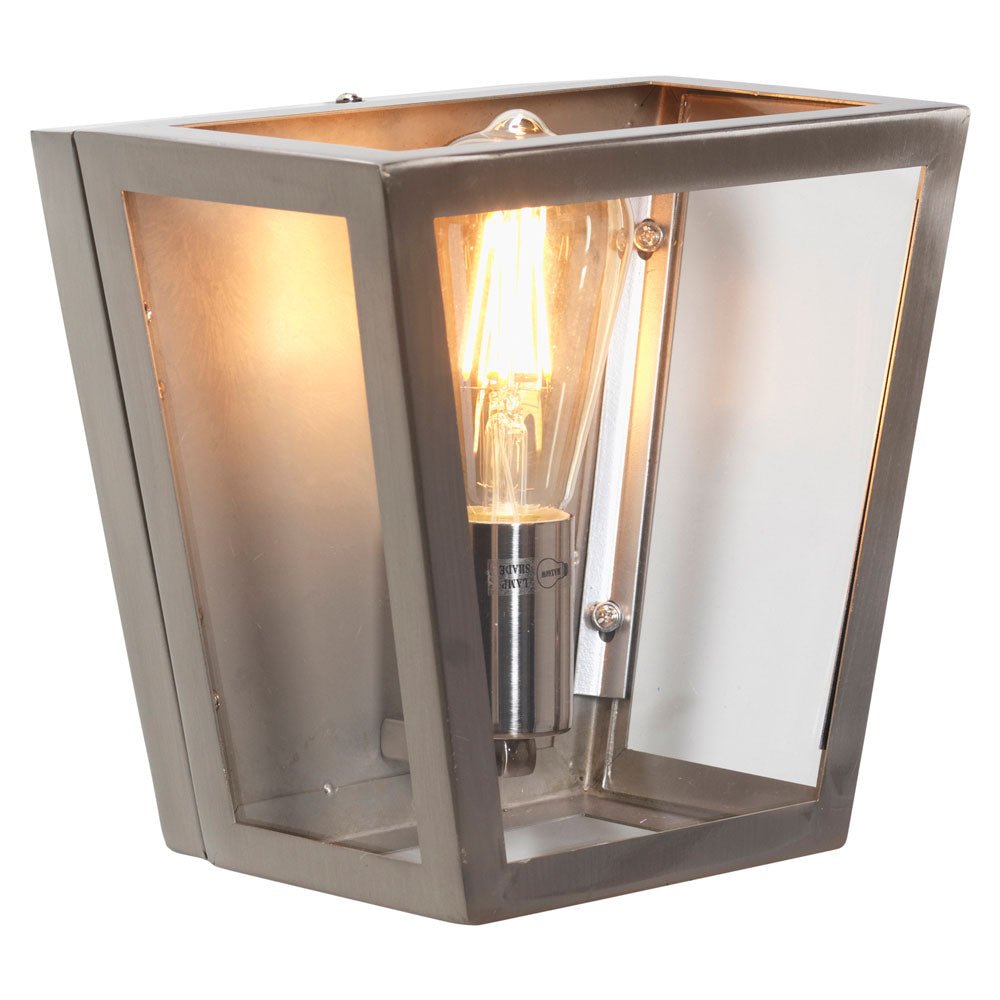 Oaks Lighting - Riga Wall Light with Metal Framework and Clear Glass Panels, 1x E27 - Luminosity Designs Ltd