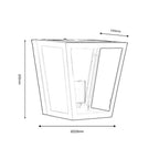 Oaks Lighting - Riga Wall Light with Metal Framework and Clear Glass Panels, 1x E27 - Luminosity Designs Ltd