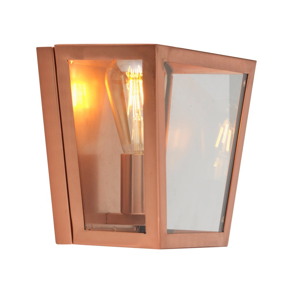 Oaks Lighting - Riga Wall Light with Metal Framework and Clear Glass Panels, 1x E27 - Luminosity Designs Ltd