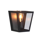 Oaks Lighting - Riga Wall Light with Metal Framework and Clear Glass Panels, 1x E27 - Luminosity Designs Ltd