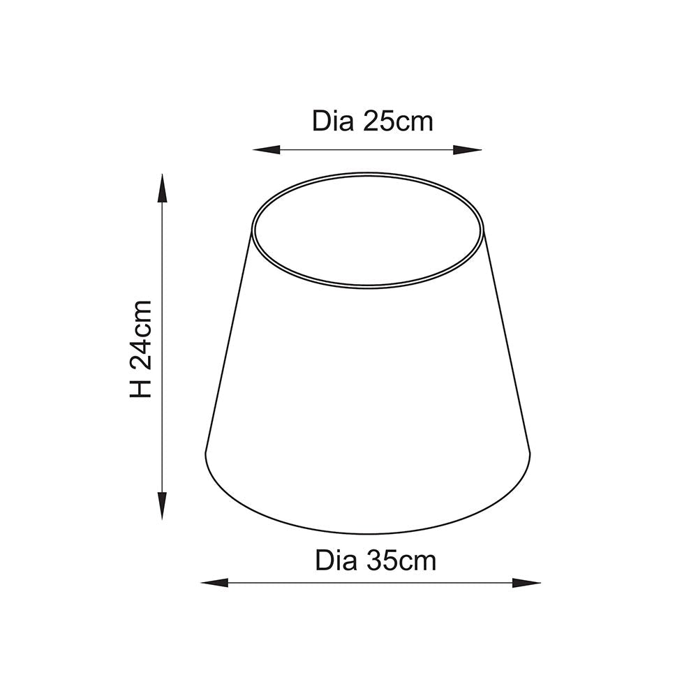 Endon - Ripple 35cm Tapered and Pleated Table Lamp Shade with Fixed Gimble in Various Colours - Luminosity Designs Ltd