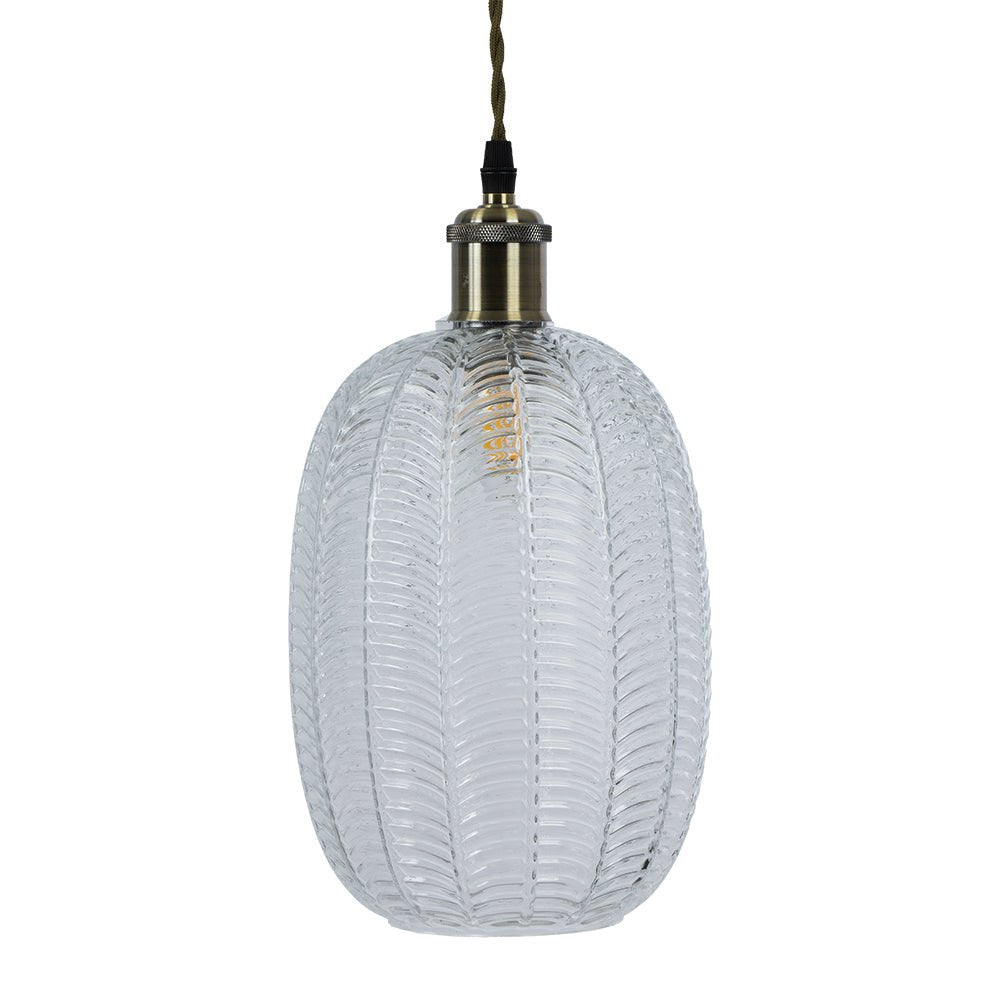 Oaks Lighting - Riverwood Long Non Electric Pumpkin Glass Shade for Ceiling Pendants - Luminosity Designs Ltd