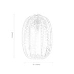 Oaks Lighting - Riverwood Long Non Electric Pumpkin Glass Shade for Ceiling Pendants - Luminosity Designs Ltd