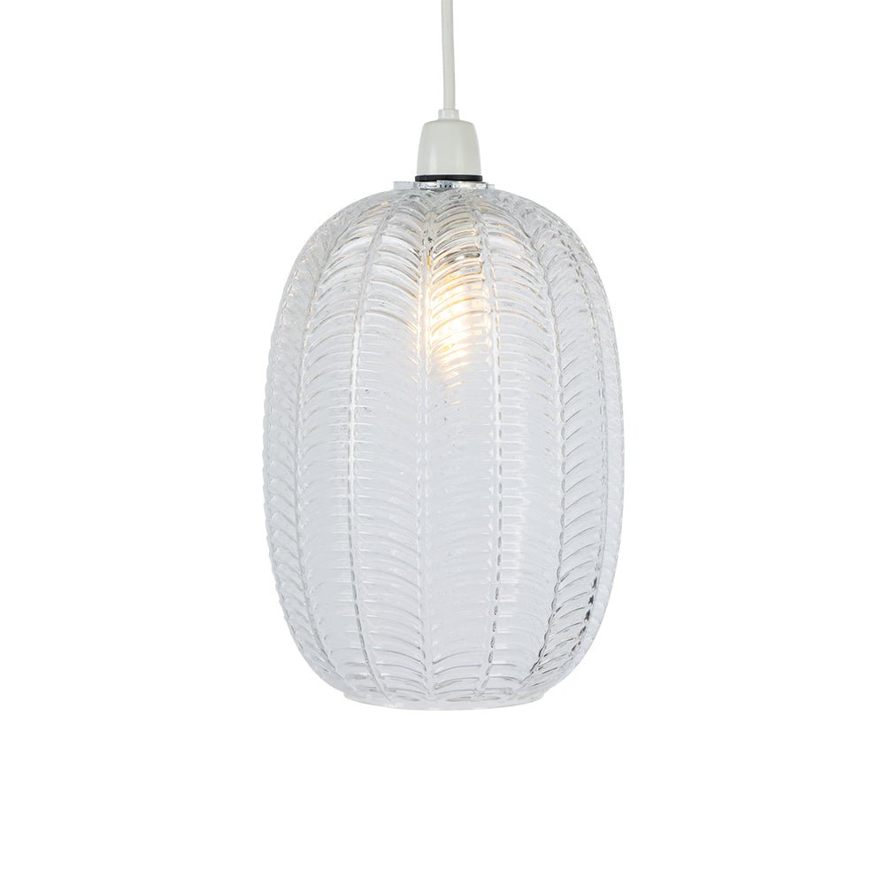 Oaks Lighting - Riverwood Long Non Electric Pumpkin Glass Shade for Ceiling Pendants - Luminosity Designs Ltd