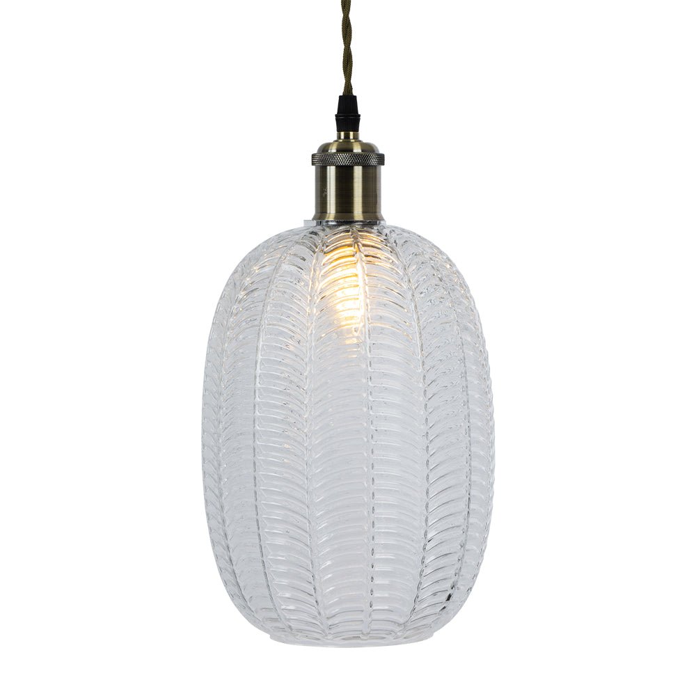 Oaks Lighting - Riverwood Long Non Electric Pumpkin Glass Shade for Ceiling Pendants - Luminosity Designs Ltd