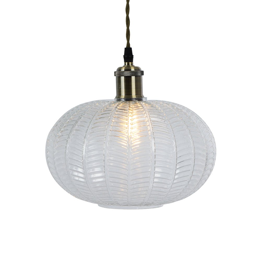 Oaks Lighting - Riverwood Non Electric Pumpkin Glass Shade for Ceiling Pendants - Luminosity Designs Ltd