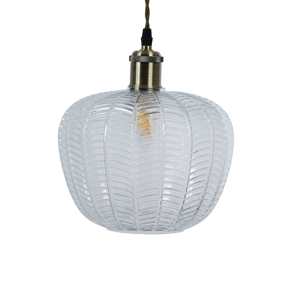 Oaks Lighting - Riverwood Squash Non Electric Pumpkin Glass Shade for Ceiling Pendants - Luminosity Designs Ltd