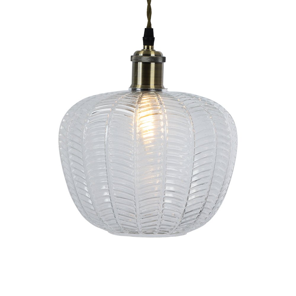 Oaks Lighting - Riverwood Squash Non Electric Pumpkin Glass Shade for Ceiling Pendants - Luminosity Designs Ltd