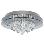 lse - Romano IP44 Bathroom Rated Crystal and Glass Round Flush Ceiling Light - Luminosity Designs Ltd
