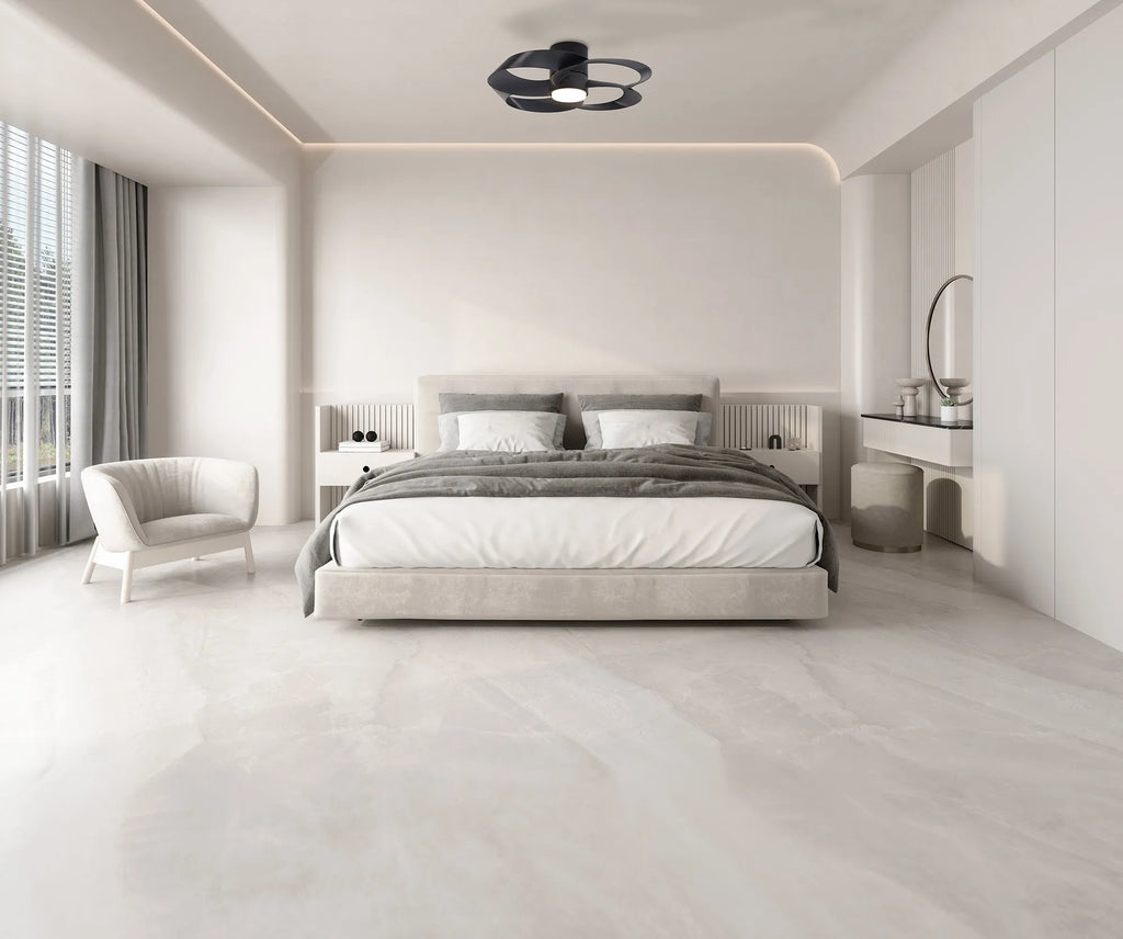 Mantra Rose 65cm 24W LED Dimmable Ceiling Light With Built-In 22W DC Reversible Fan, Remote Control 2700-5000K, 2000lm