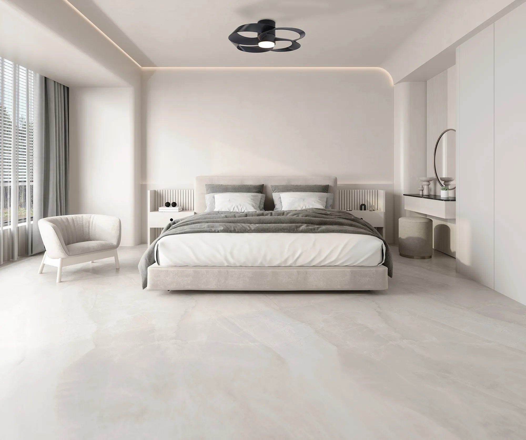 Mantra Rose 65cm 24W LED Dimmable Ceiling Light With Built-In 22W DC Reversible Fan, Remote Control 2700-5000K, 2000lm