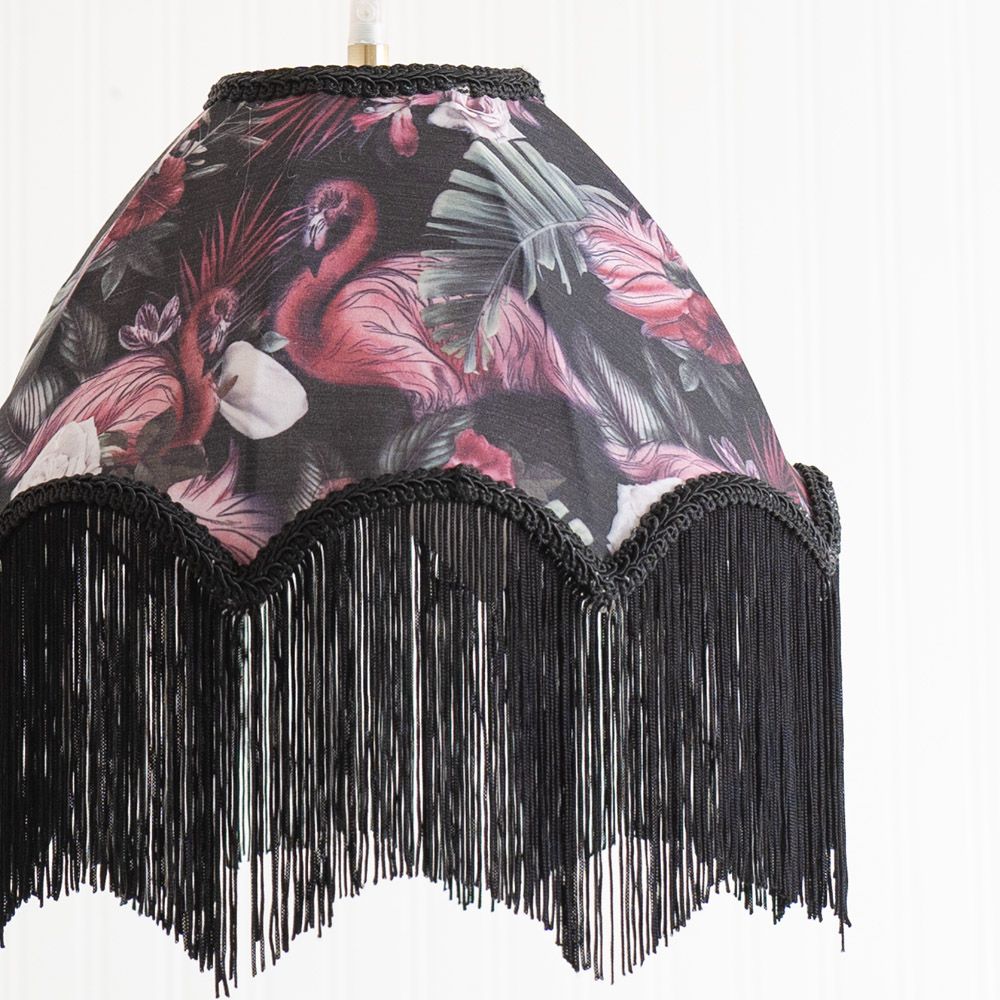 Oaks Lighting - Rosette Flamingo Scalloped Shade with Tassels - Luminosity Designs Ltd