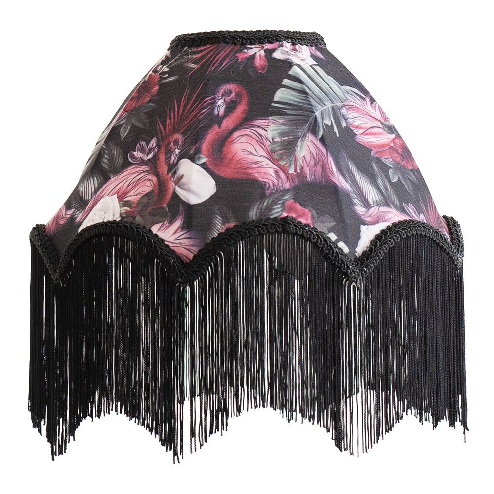 Oaks Lighting - Rosette Flamingo Scalloped Shade with Tassels - Luminosity Designs Ltd
