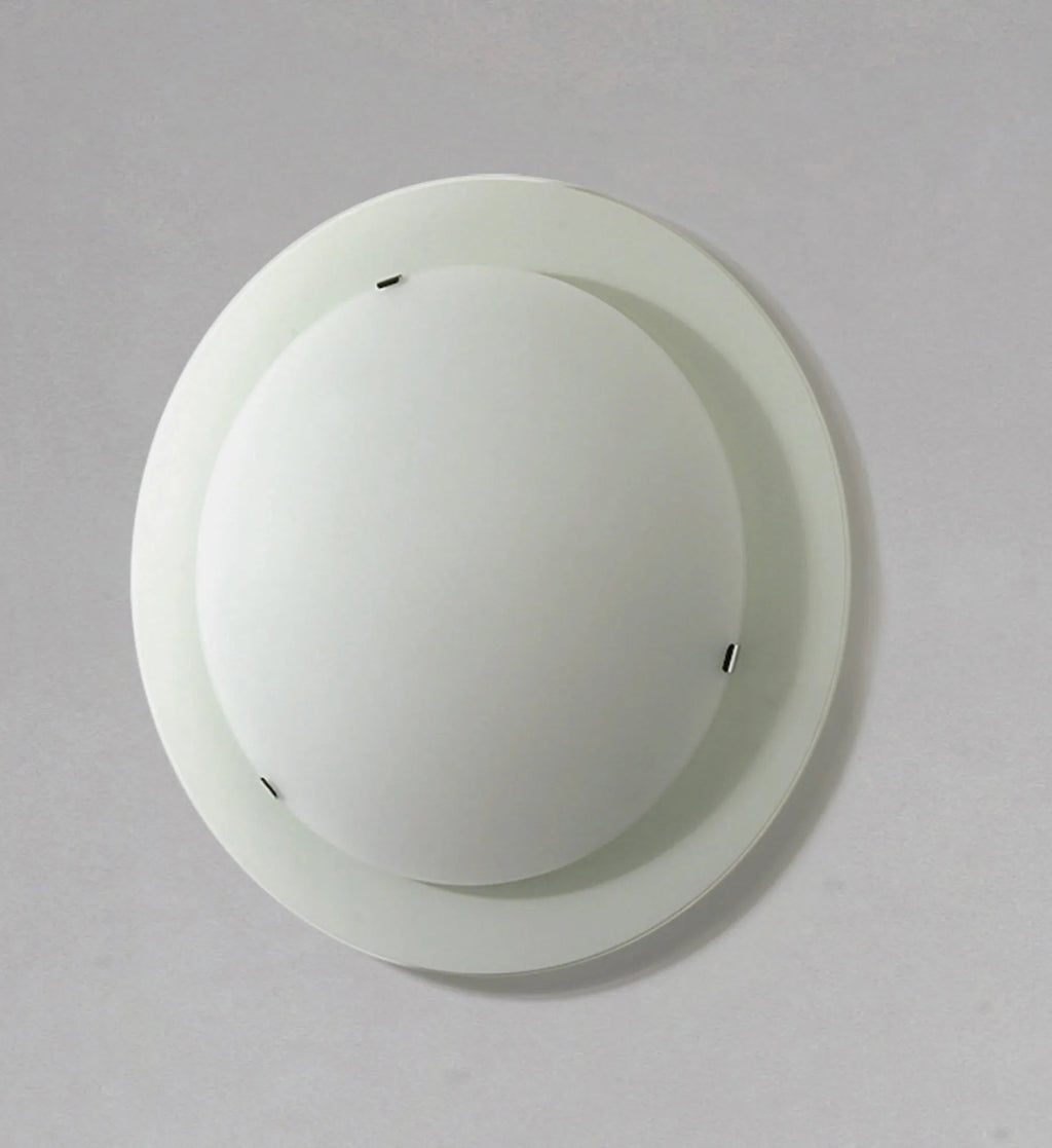 Diyas - Ruby Flush Fitting, Medium, Round, 2 Light E27, Satin Nickel/Opal Glass (Diyas IL20500M) - Luminosity Designs Ltd
