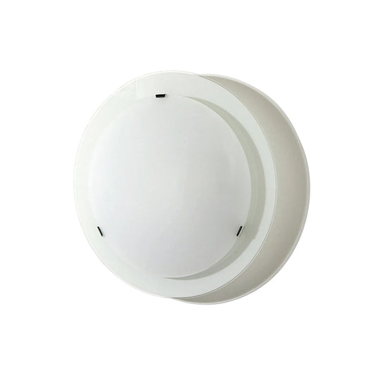 Ruby 1 Light E27 Flush Fitting, Small Round, Satin Nickel/Opal Glass (Diyas IL20500S)