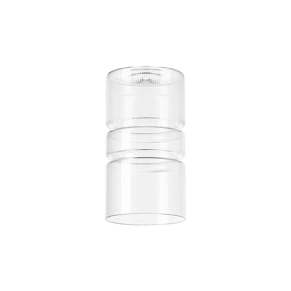 Luminosity Designs Ltd - Sadie 12x20cm Clear Ribbed Sculptured Cylinder Glass - Luminosity Designs Ltd