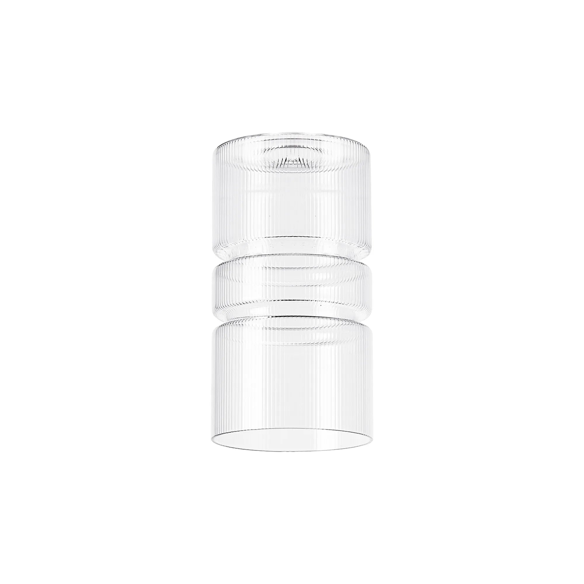 Luminosity Designs Ltd - Sadie 12x20cm Clear Ribbed Sculptured Cylinder Glass - Luminosity Designs Ltd