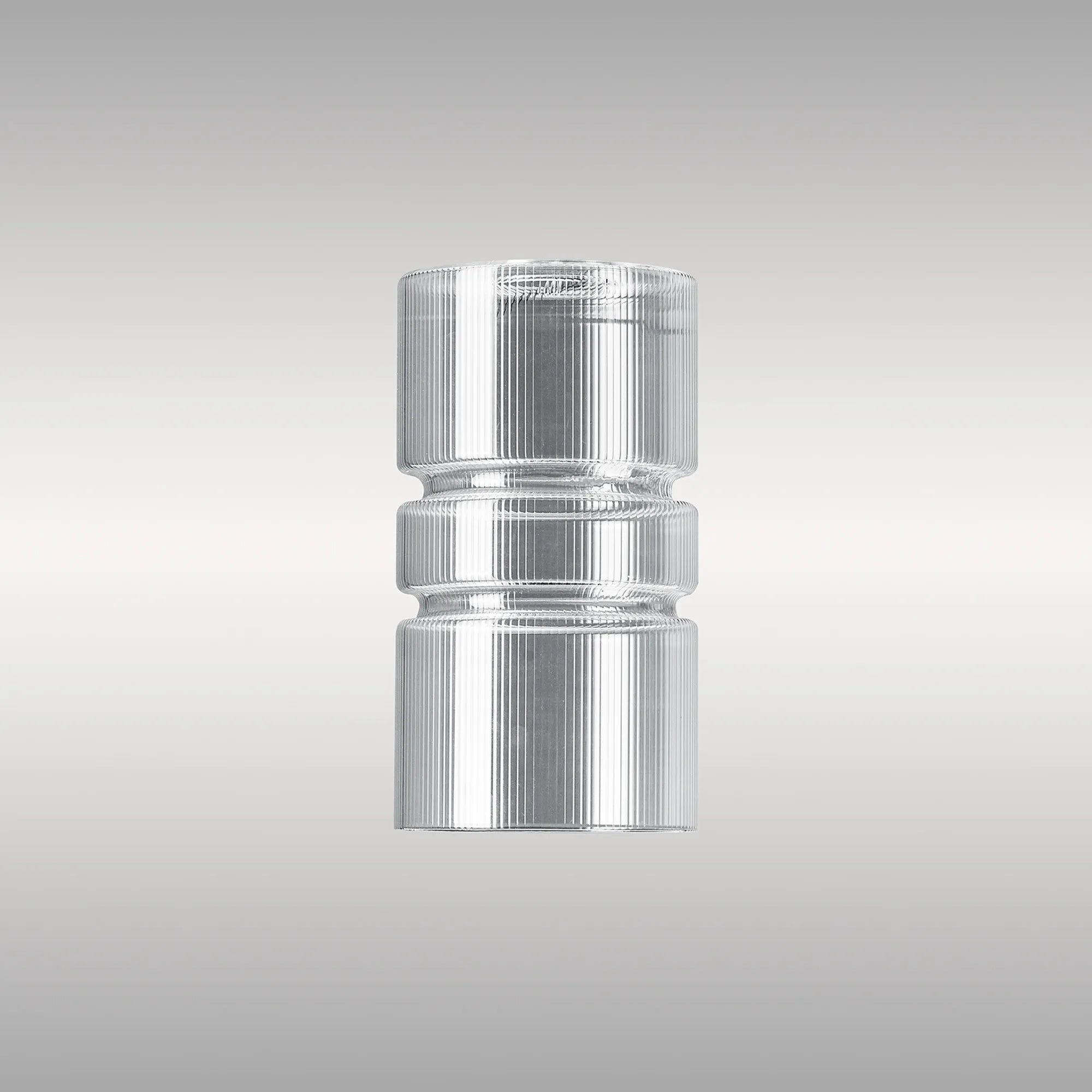 Luminosity Designs Ltd - Sadie 12x20cm Clear Ribbed Sculptured Cylinder Glass - Luminosity Designs Ltd