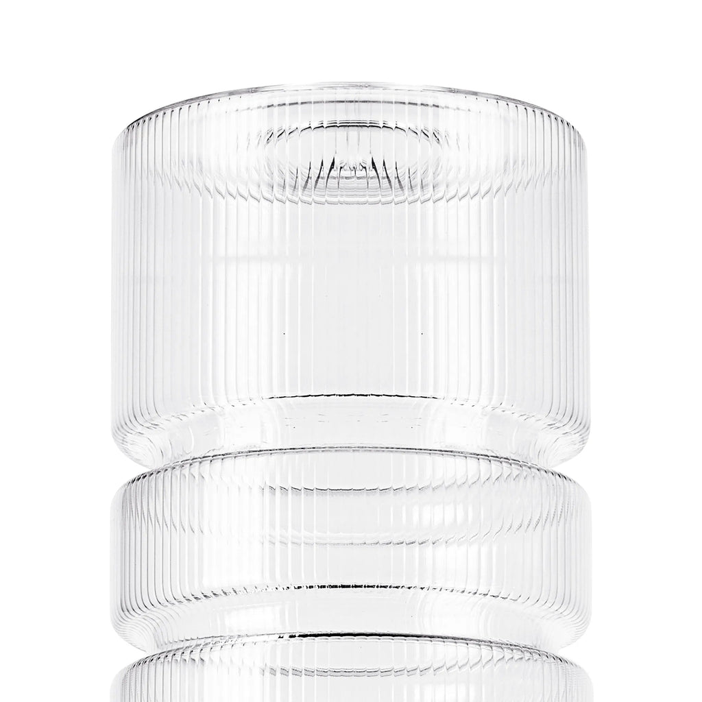 Luminosity Designs Ltd - Sadie 12x20cm Clear Ribbed Sculptured Cylinder Glass - Luminosity Designs Ltd