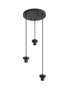 Luminosity Designs Ltd - Sadie Satin Nickel 3 Light E27 2m Round Multiple Pendant (FRAME ONLY) - Luminosity Designs Ltd